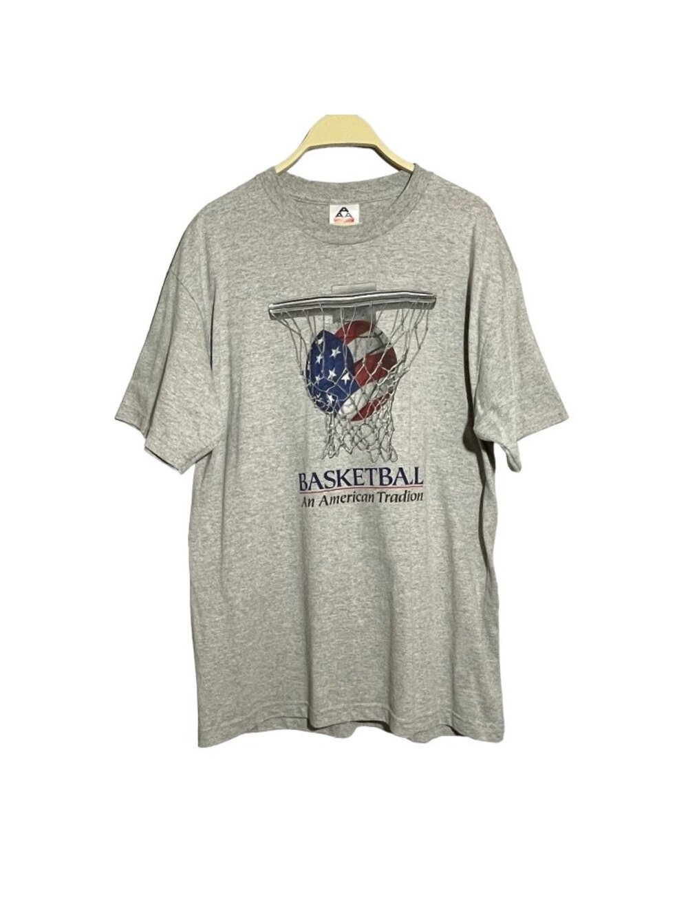 Aaa TShirt Men Size L Basketball American Tradition Sports Slam Dunk USA Flag